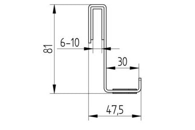 Halter für Duschabtrennung mit 2 Haken – passend für 6, 8 und 10 mm Glas