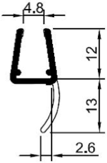 schwarze Lippendichtung 180° mit gewölbter Lippe, Art.Nr. 5001-B