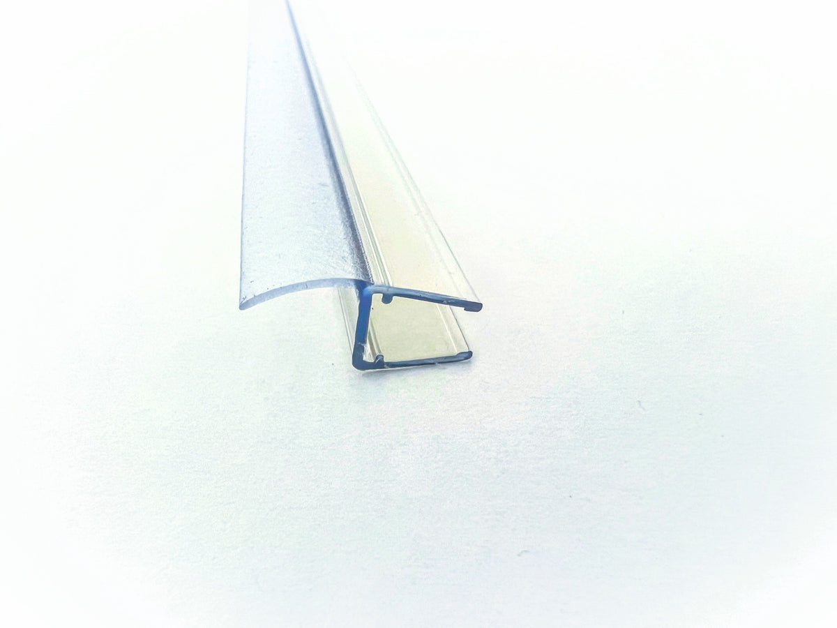 Lippendichtung 180° fluchtend mit gewölbter Lippe – Für 6 oder 8 mm Glas, Lücken 5-11 mm – Art.Nr. 5001