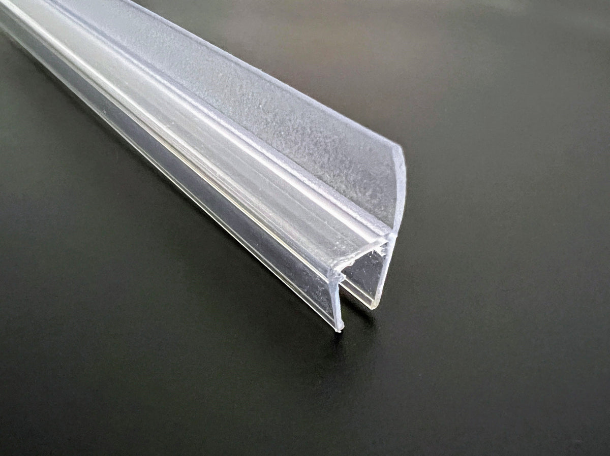 Lippendichtung 180° fluchtend mit gewölbter Lippe – Für 6 oder 8 mm Glas, Lücken 5-11 mm – Art.Nr. 5001