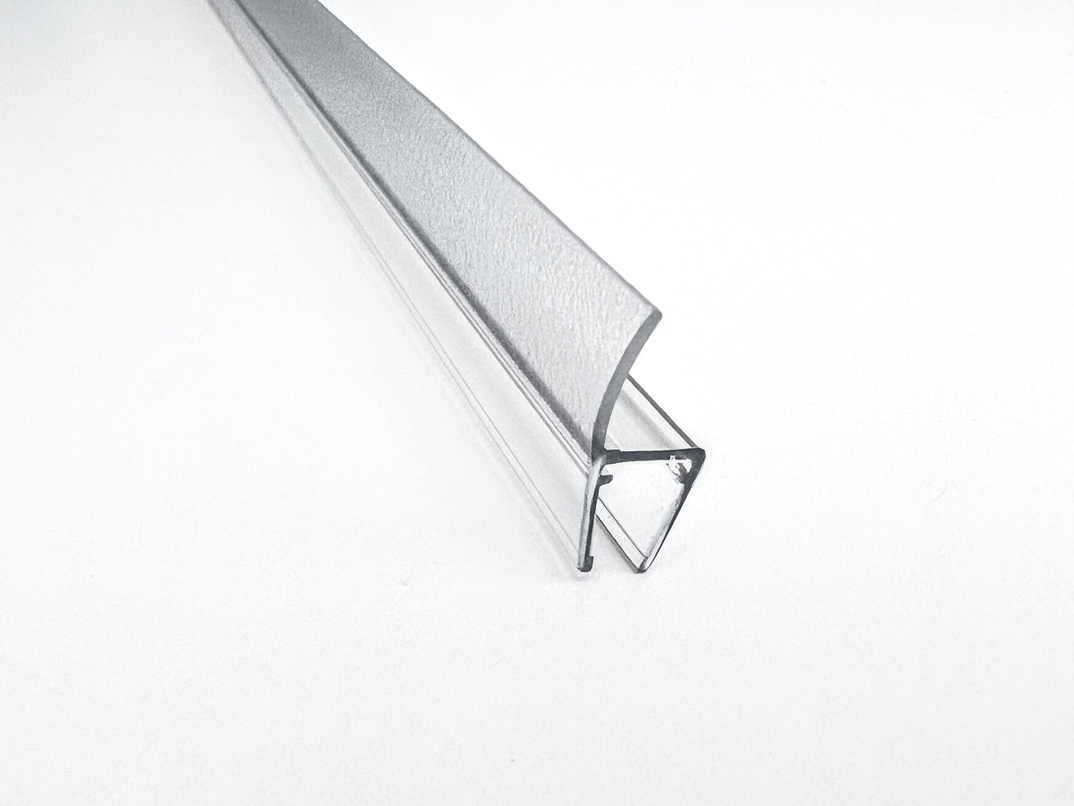 Lippendichtung 180° fluchtend mit gewölbter Lippe – Für 6 oder 8 mm Glas, Lücken 5-11 mm – Art.Nr. 5001