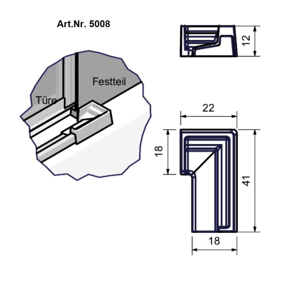 Zubehör für SM Schwallschutzprofil