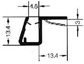 Schwarze Anschlagdichtung 90° fluchtend  – Für 6 oder 8 mm Glas universal – Art.Nr. 5050-B