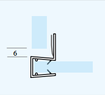 Tür-Anschlagdichtung Glas-Glas 90° – Für 6 oder 8 mm Glas, Lücken 14-16 mm – Art.Nr. 5050