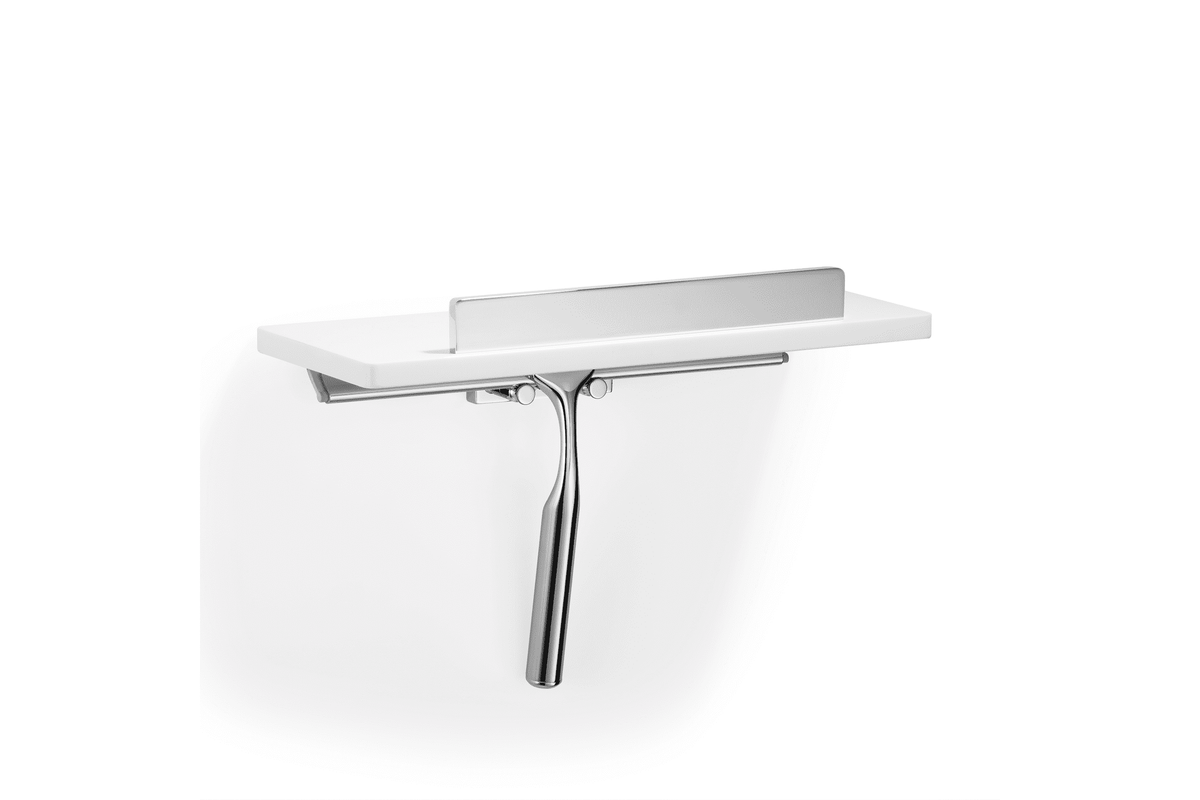 Giese Noka Dusch Konsole mit Haken und Glasabzieher, Chrom