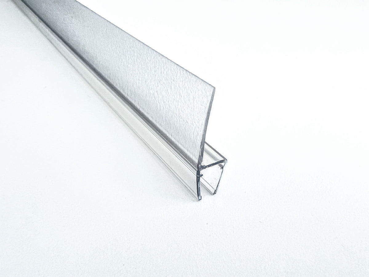 Lippendichtung 180° fluchtend mit langer Dichtfahne – Für 6 oder 8 mm Glas, Lücken 23-26 mm – Art.Nr. 5091