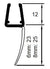 Lippendichtung 180° für fluchtende Türen, mit langer Dichtfahne, für Lücken von 13 - 23 mm, Art.Nr. 5091