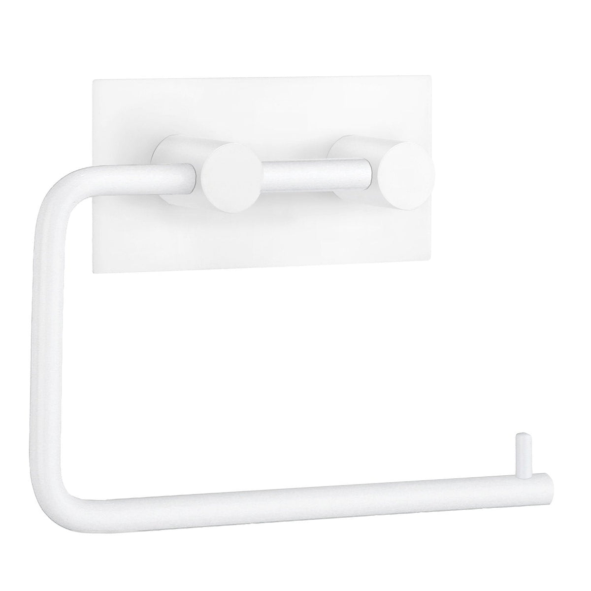 Selbstklebender Toilettenpapierhalter mit Deckel, Edelstahl Weiß matt