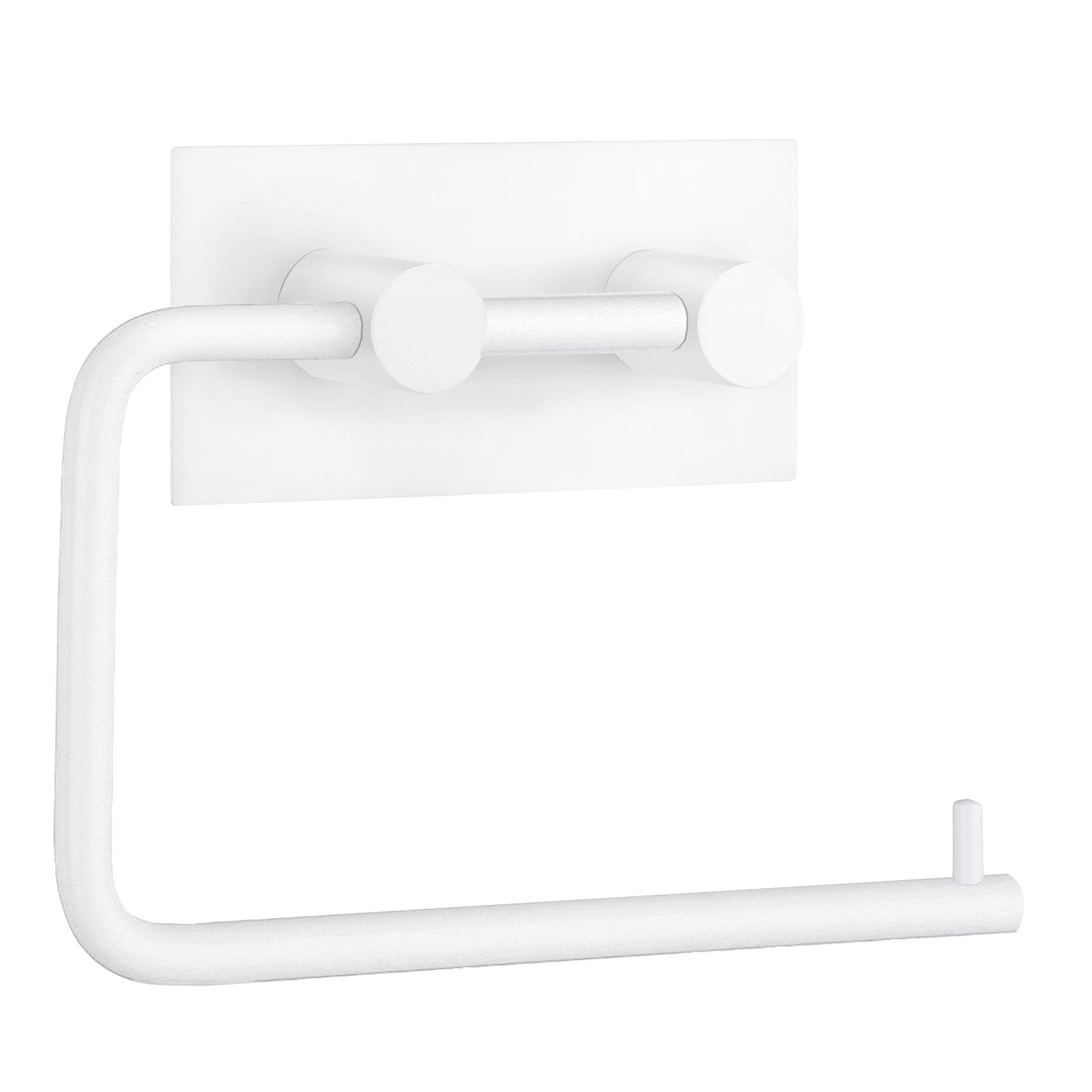 Selbstklebender Toilettenpapierhalter mit Deckel, Edelstahl Weiß matt