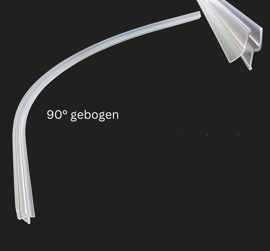 Gebogene Dusch-Türdichtung für Viertelkreis- und Halbkreisduschen – Für 6 oder 8 mm Glas – Art.Nr. 5101.550