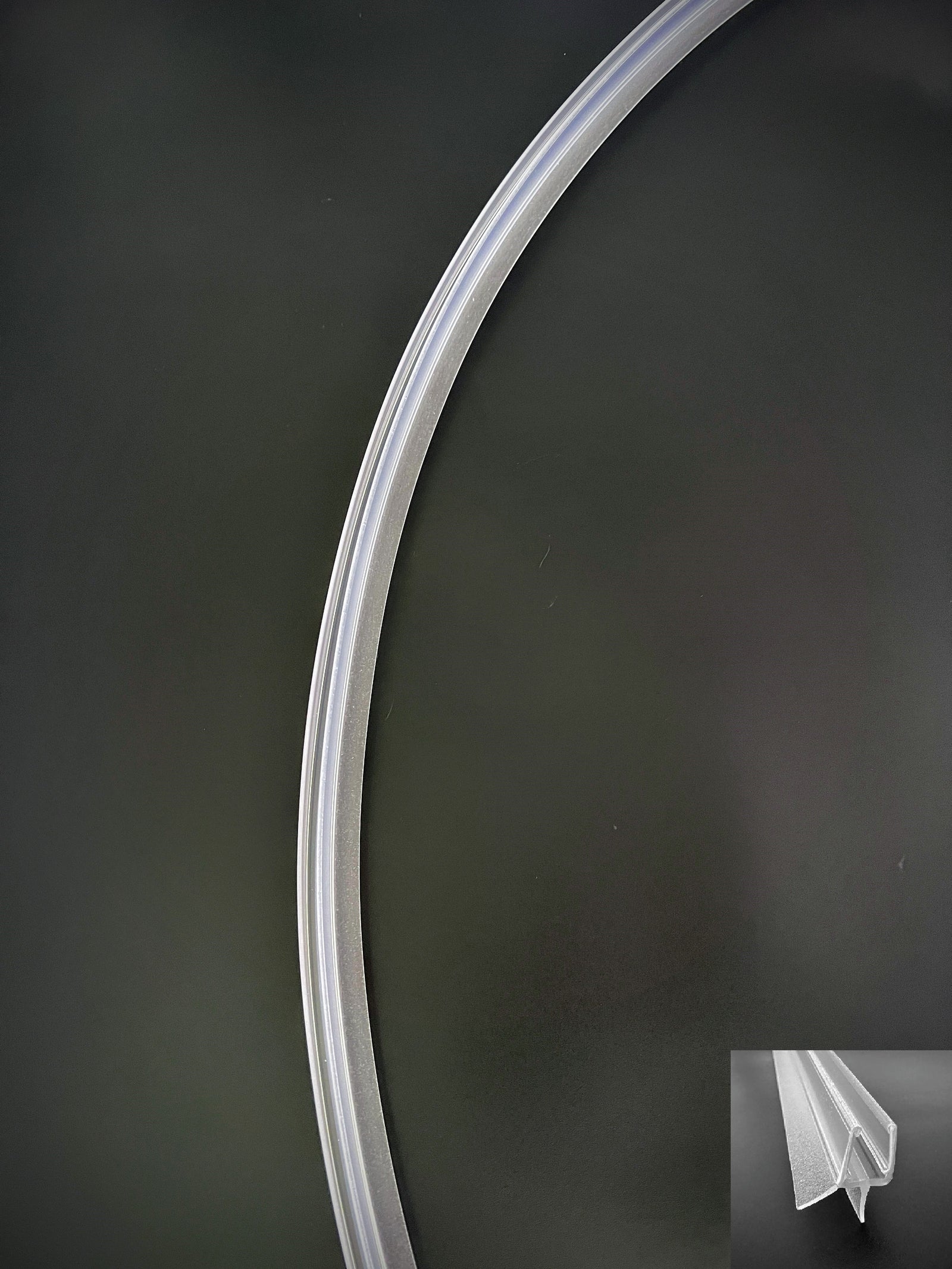 Gebogene Dusch-Türdichtung für Viertelkreis- und Halbkreisduschen – Für 6 oder 8 mm Glas – Art.Nr. 5102.550