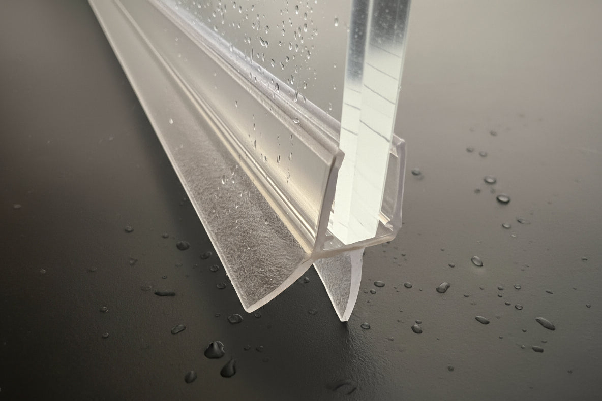 Schleif-Lippendichtung mit Abtropfleiste – Für 6 oder 8 mm Glas, Lücken 11-14 mm – Art.Nr. 5102