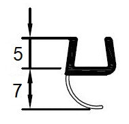 Spaltdichtung mit offener Ballondichtung – Für 6 oder 8 mm Glas, Lücken 2-6 mm, Art.Nr. 5120/5130