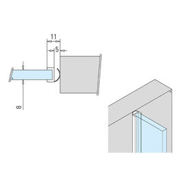 Spaltdichtung mit offener Ballondichtung – Für 6 oder 8 mm Glas, Lücken 2-6 mm, Art.Nr. 5120/5130
