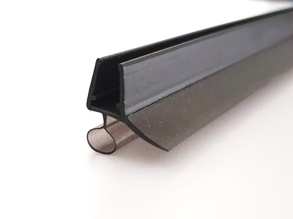 Schwarze Dusch-Türdichtung mit Schlauch und Abtropfleiste – Für 6 oder 8 mm Glas universal – Art.Nr. 5141-B