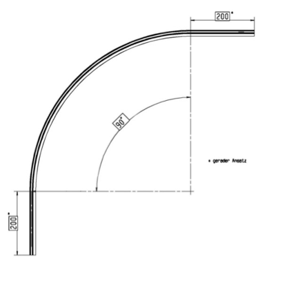 gebogene Dusch-Türdichtung mit Schlauch u. Abtropfleiste, für Lücken von 13 - 16 mm,  Art.Nr. 5141.550