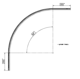 gebogene Dusch-Türdichtung mit Schleiflippe, für Lücken von 11- 14 mm
