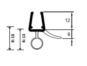Duschdichtung mit Schlauch, für Lücken von 12 - 15 mm, Art.Nr. 5141