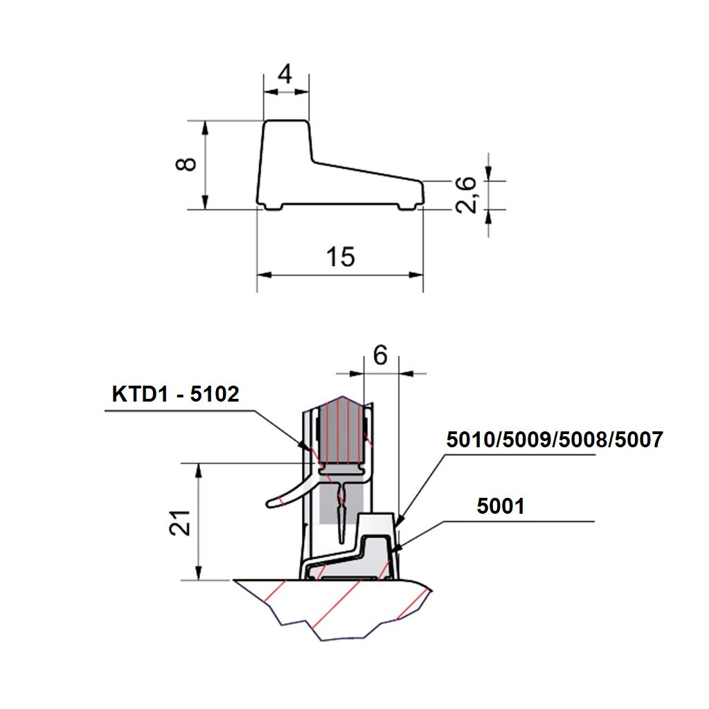 Schwallschutzprofil; Art.Nr. 52050010