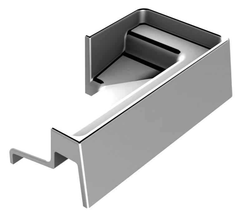 Endkappe rechts kurz für Schwallschutzprofil Aluminium glänzend 8x15 mm