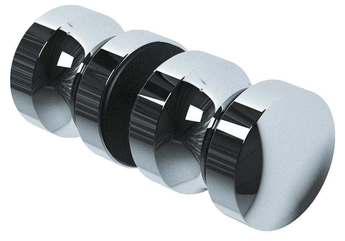 Duschtürknopf Aluminium glanzverchromt Ø 32 mm im Detail