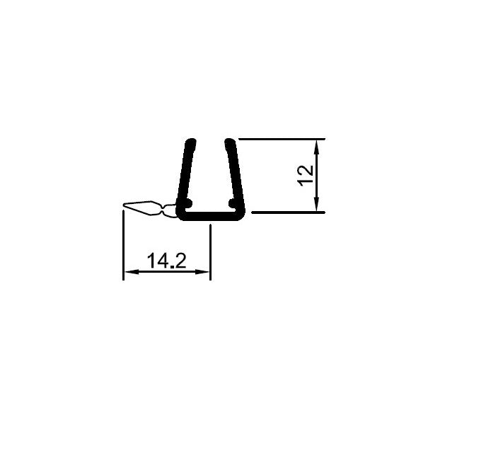 Schiebetürdichtung, für 6 und 8 mm universal, Art.Nr. 5211