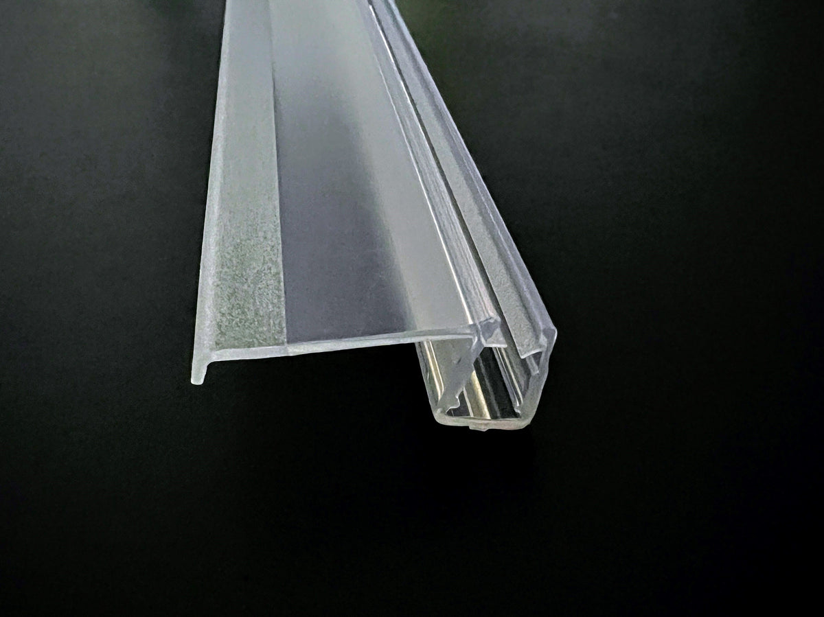 Schiebetürdichtung mit 25 mm Dächlein – Für 6 oder 8 mm Glas, Lücken 2-5 mm – Art.Nr. 5329