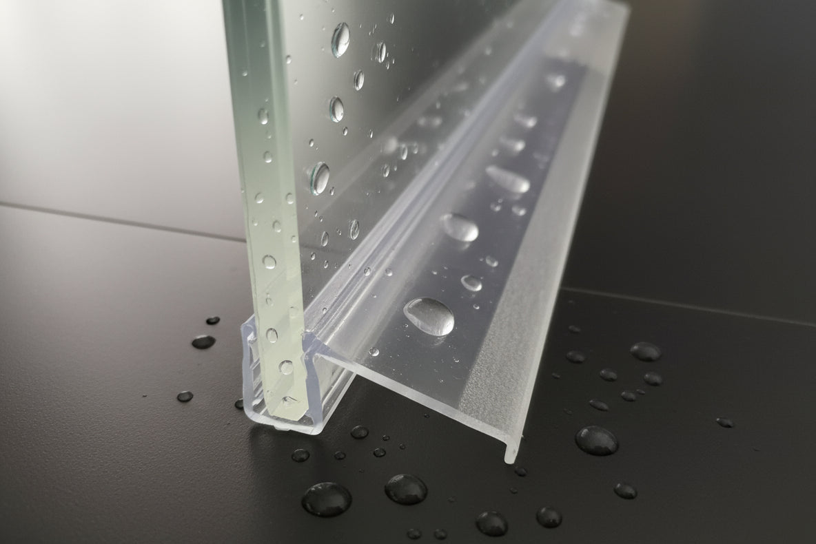 Schiebetürdichtung mit 25 mm Dächlein – Für 6 oder 8 mm Glas, Lücken 2-5 mm – Art.Nr. 5329