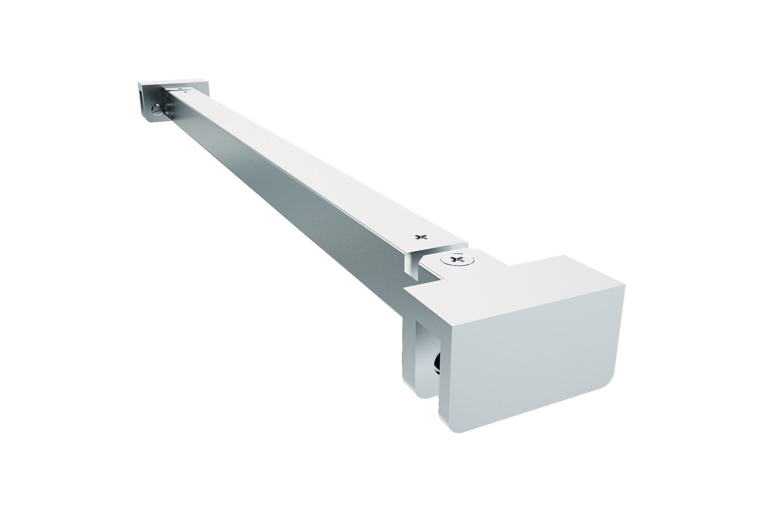 Stabistangen-Set Glas-Glas, Quadrat 19 x 19 mm, bis 90° einstellbar - Restposten