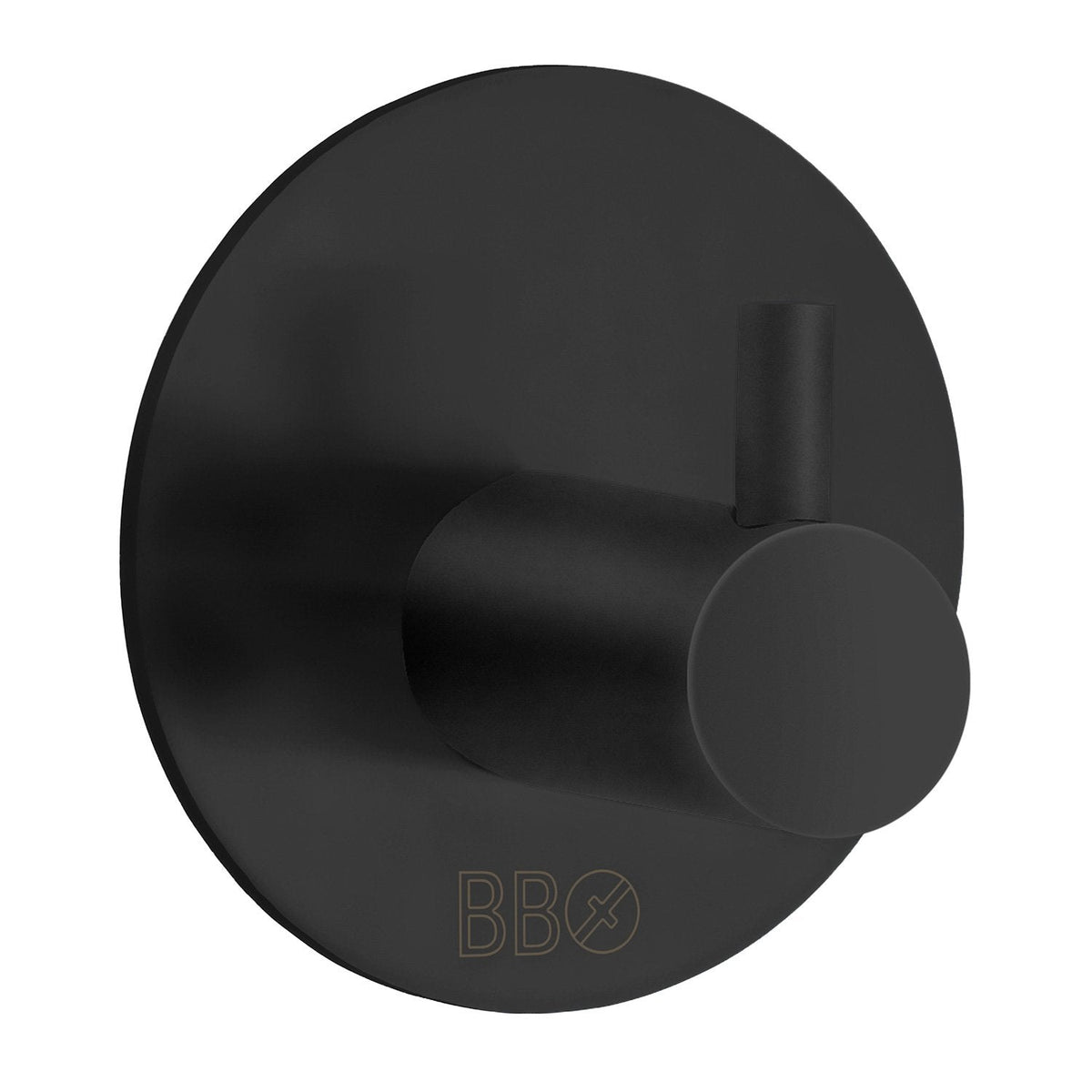 Selbstklebender Design-Einzelhaken rund, Schwarz