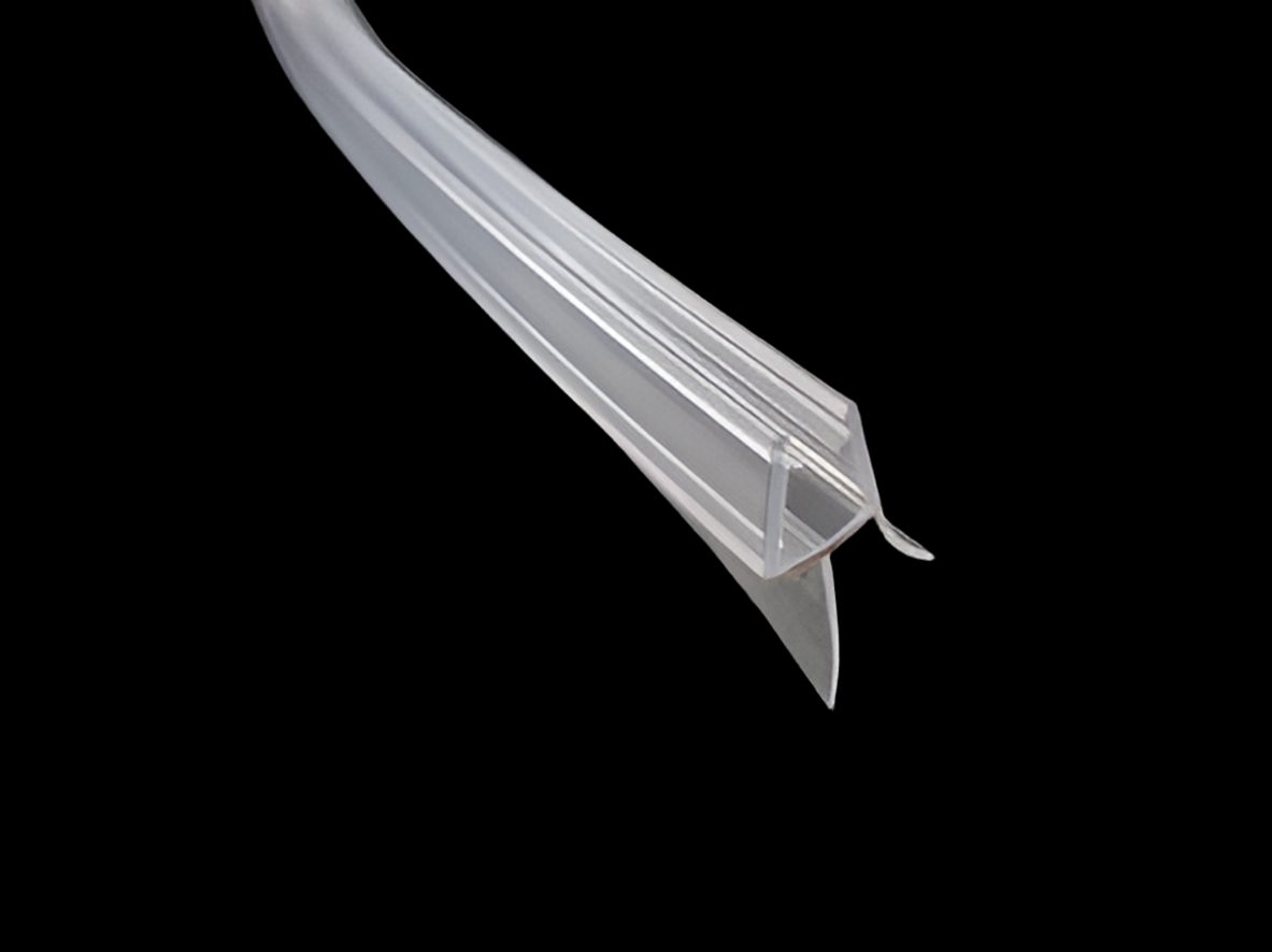 gebogene Dusch-Türdichtung mit Dichtlippe unten, Dichtung für Lücken von 12 - 24 mm, Art.Nr. 009A2.550