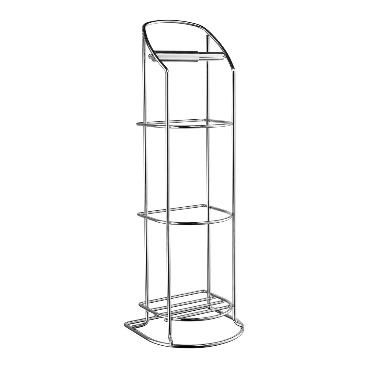 Stand-Toilettenpapierhalter mit Reservehalter, Chrom poliert