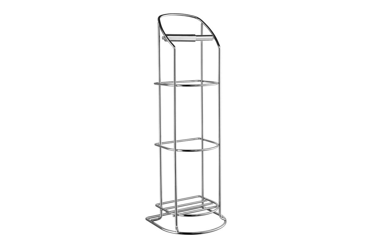 Stand-Toilettenpapierhalter mit Reservehalter, Chrom poliert