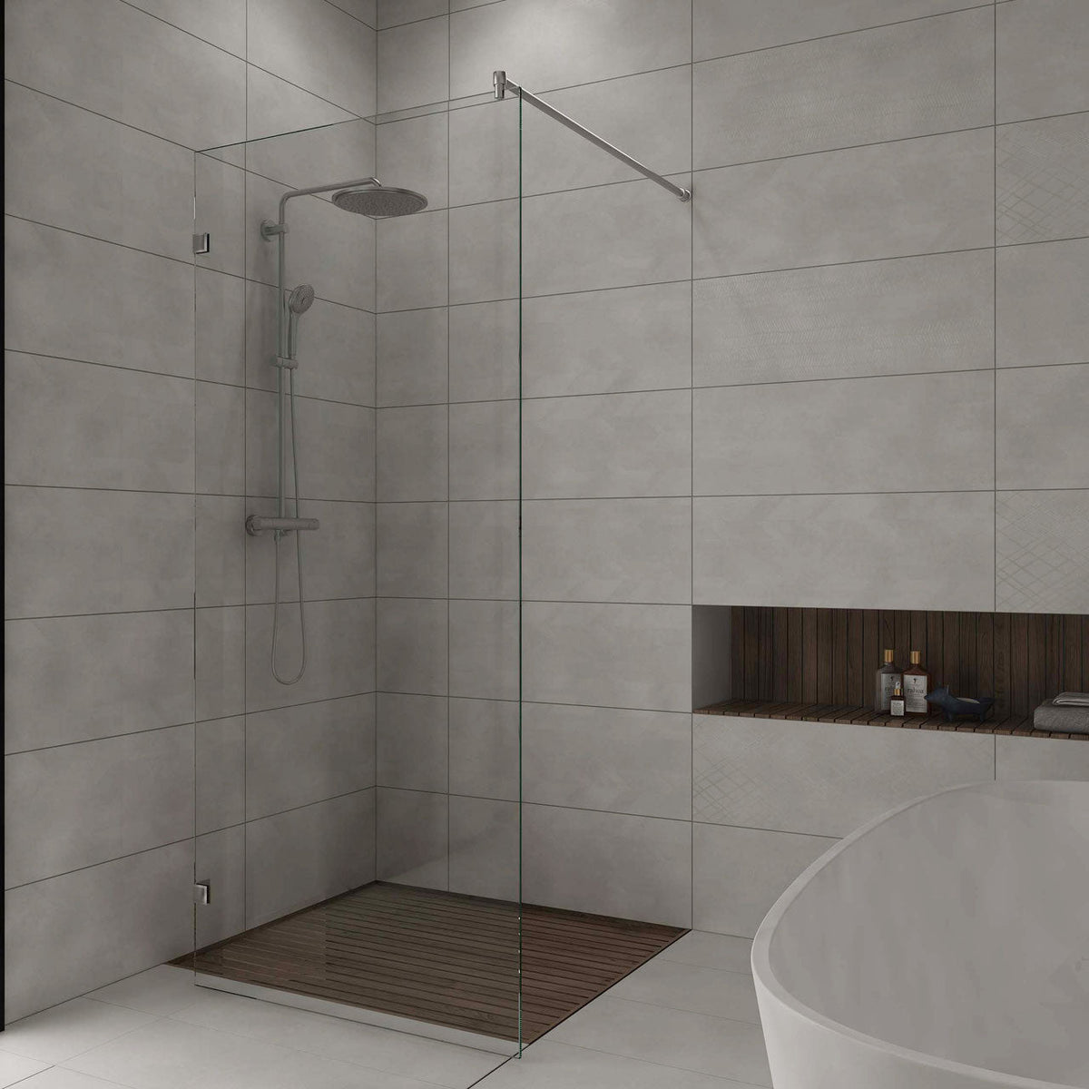 Edelstahl Stabistangen-Set Glas-Wand 90° – Ø 19 mm, maximale Stabilität für 6-10 mm Glas – Art.Nr. 6018/6020