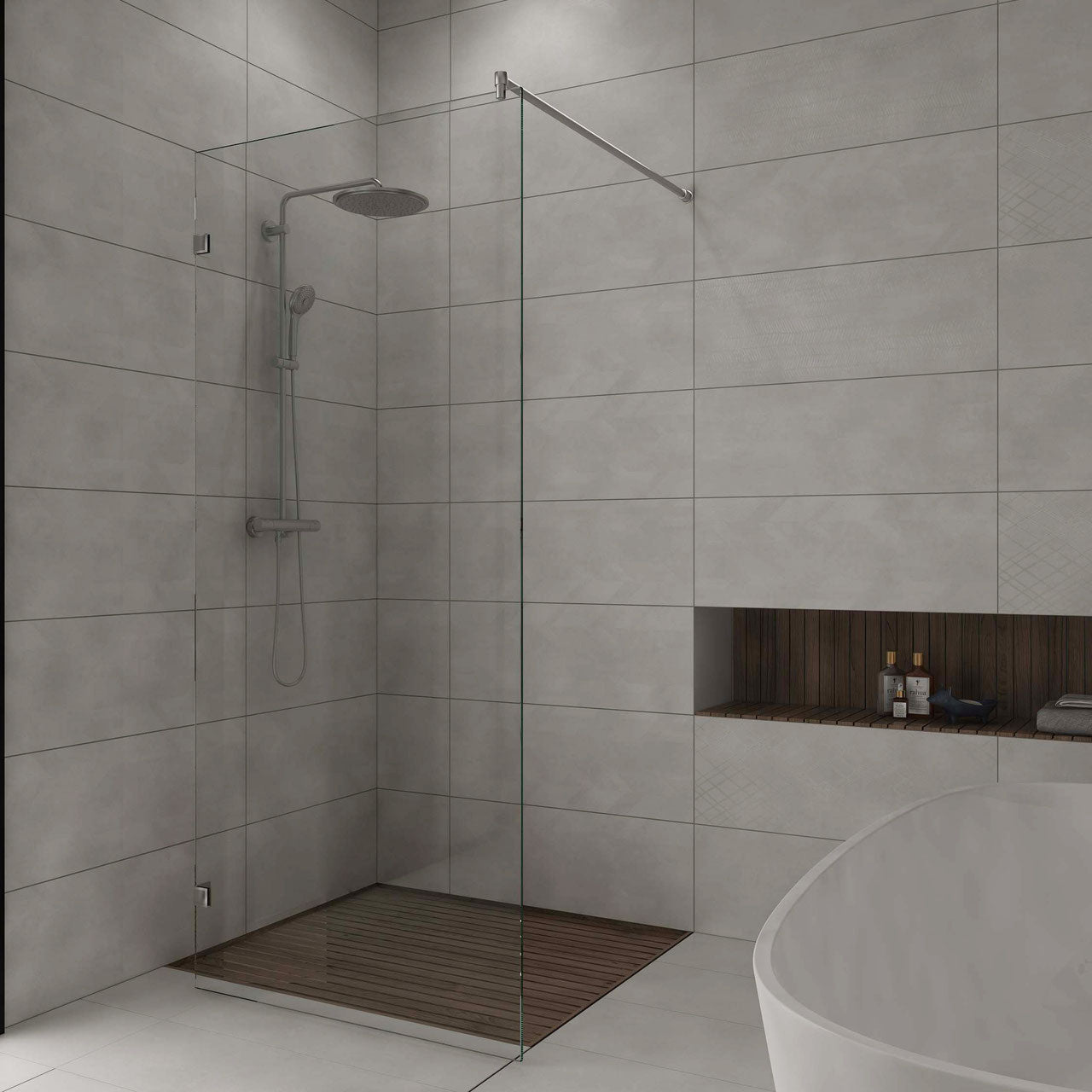 Edelstahl Stabistangen-Set Glas-Wand 90° – Ø 19 mm, maximale Stabilität für 6-10 mm Glas – Art.Nr. 6018/6020