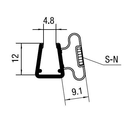 Magnetdichtung 90° Ecke für Pendeltüren nach innen u. außen öffnend (2-er Set), Art.Nr. 6042