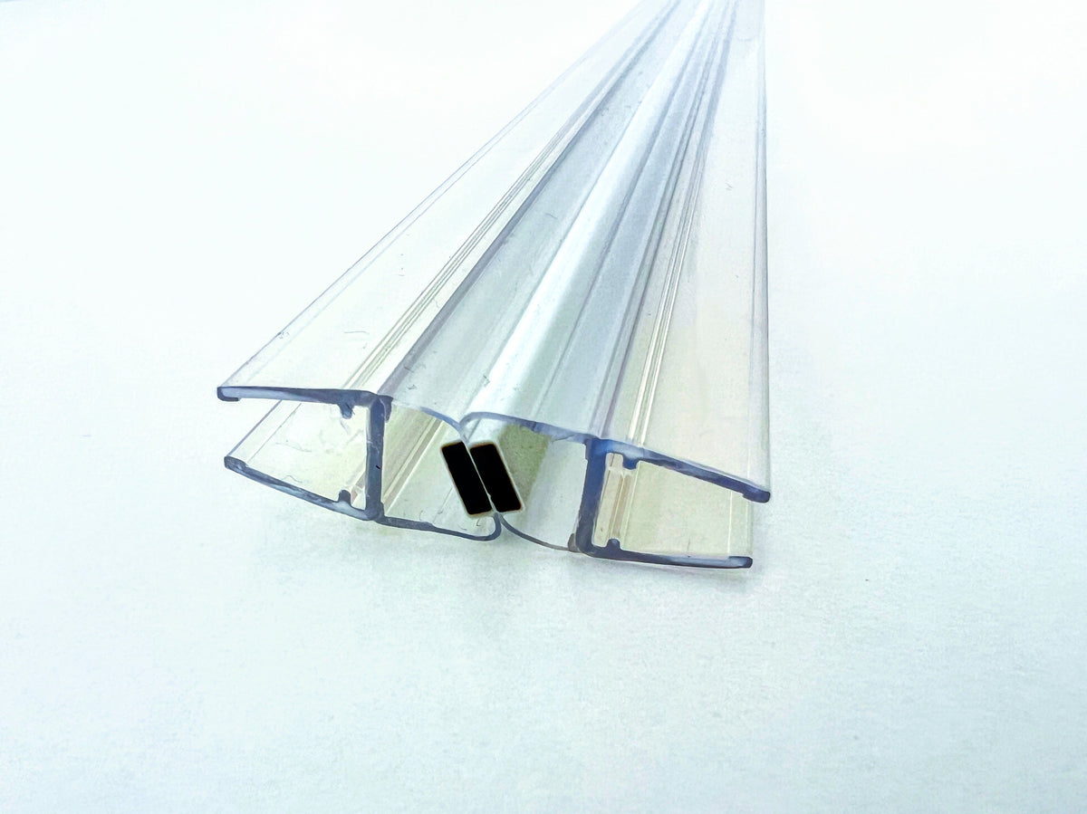 Magnetdichtungspaar 180 (2x 67,5°) mit 67° schrägem Magnetstreifen – Für 6 oder 8 mm Glas – Art.Nr. 6052/6062