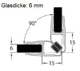 Magnetdichtung inkl. Magnetstreifen 2x45° als 90° Ecke