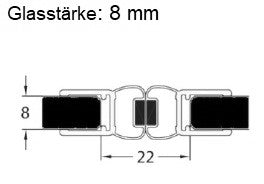 Magnetdichtungspaar 180° fluchtend mit parallelem Magnetstreifen