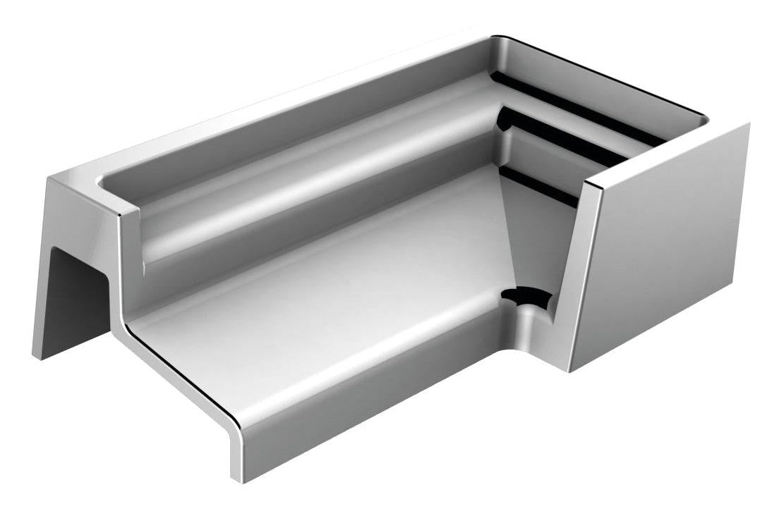 Endkappen und Eckverbinder, für Schwallschutzprofil Aluminium glänzend 8x15 mm, Art.Nr. 52.05.0070 bis 52.05.0100