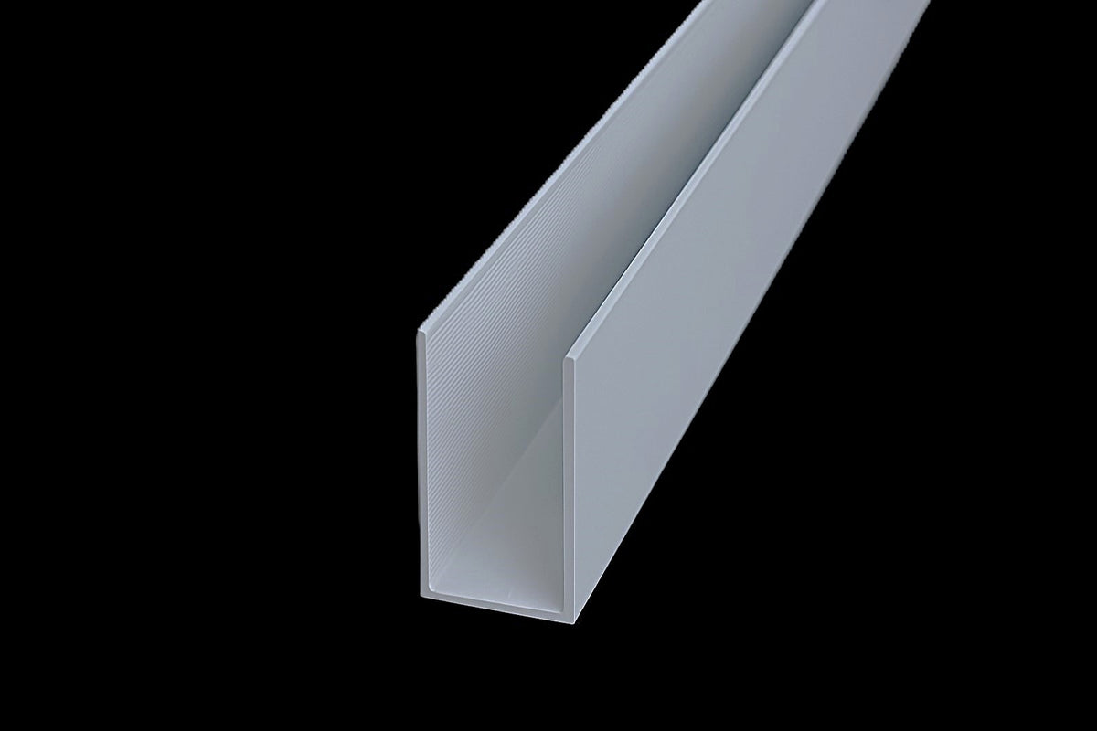 U-Profil für Glaswände – Aluminium silber matt eloxiert, 30 mm bzw. 40 mm Höhe