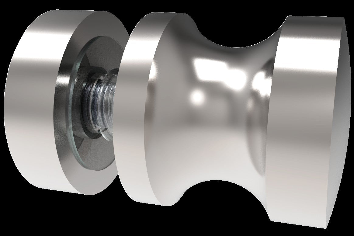 Euro Duschtürknopf Messing, einseitig, Ø 30 mm, für 6-12 mm Glas, in 3 Oberflächen, Art.Nr. EUSDK1S