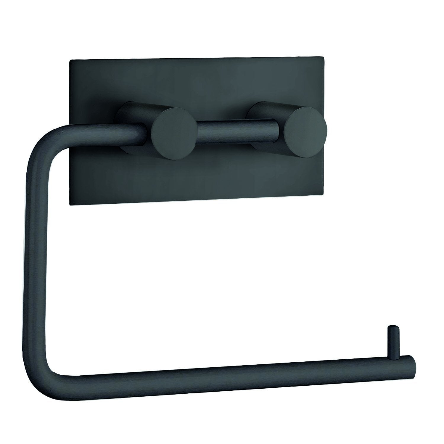Selbstklebender Toilettenpapierhalter mit Deckel, Edelstahl Schwarz matt