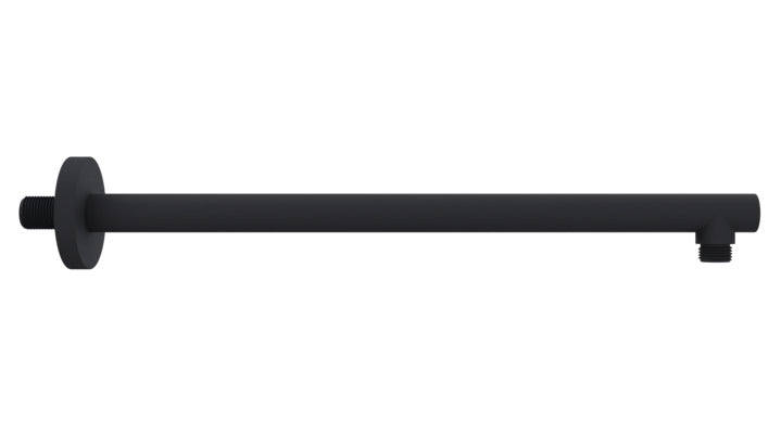 Vigour Brausearm Wand V4 rund 400 mm schwarz matt mit Rosette 70 mm