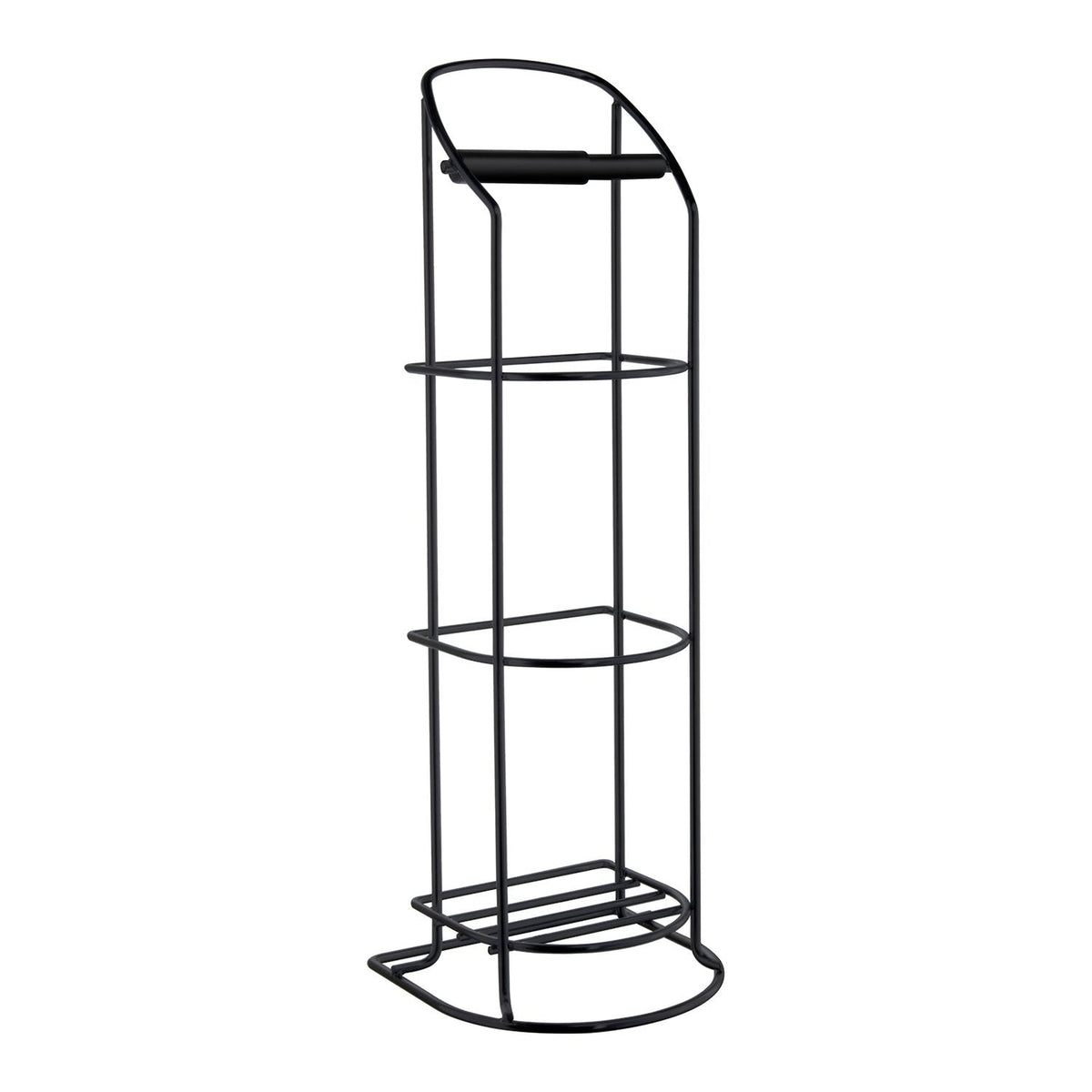 Stand-Toilettenpapierhalter mit Reservehalter, Schwarz