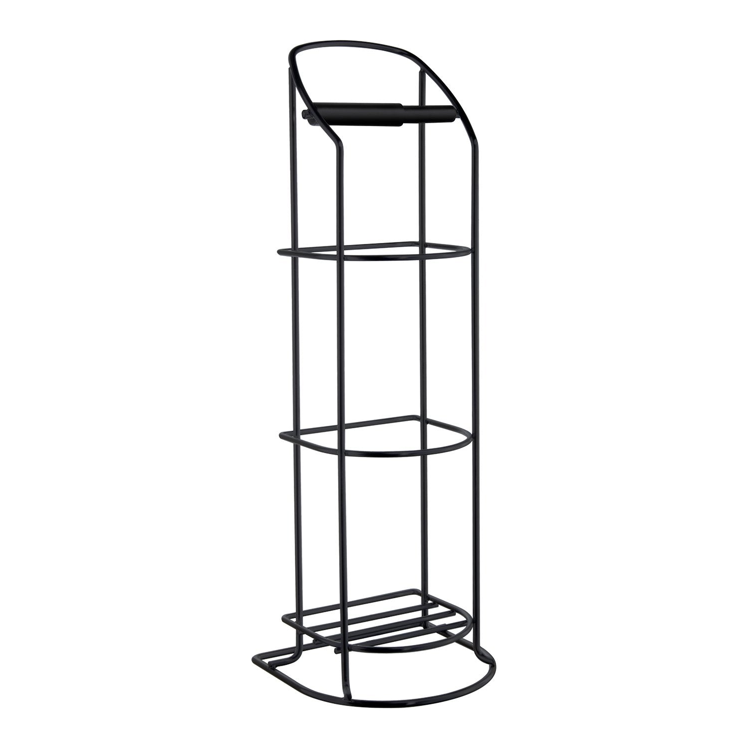 Stand-Toilettenpapierhalter mit Reservehalter, Schwarz