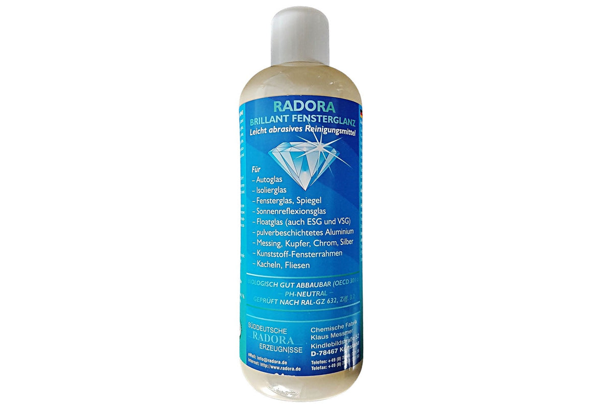 Radora Brillant Fensterglanz, leicht abrasiver Glasreiniger gegen Silikonschleier und Schlieren, 500 ml, Art.Nr. 358