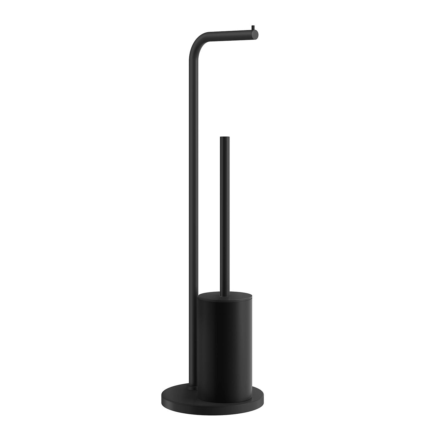 Stand-Kombination Toilettenpapierhalter und WC-Bürste, Schwarz
