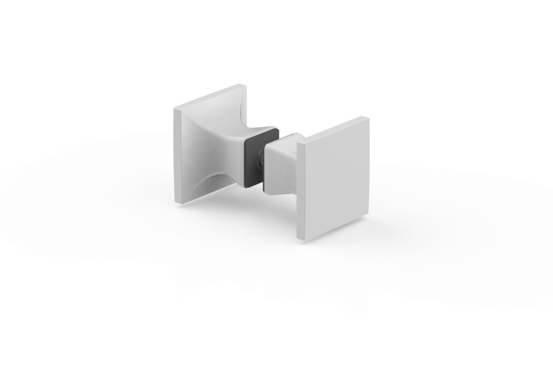 Duschgriff 8237 – eckig 40×40 mm beidseitig, 6–13,52 mm Glas, 5 PVD-Farben