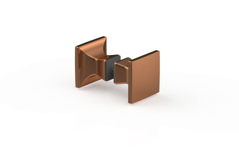 Duschgriff 8237 – eckig 40×40 mm beidseitig, 6–13,52 mm Glas, 5 PVD-Farben